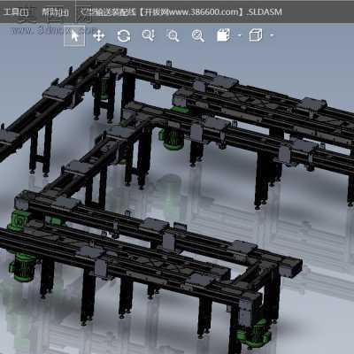 C型输送装配线 3D模型