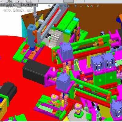 圆盘式晶体锁散热片组装机螺母锁螺丝组装设备 3D模型