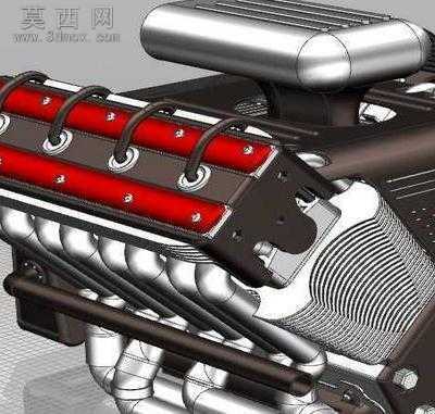 V8发动机UG设计 3D模型
