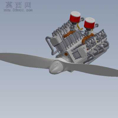 V8航模发动机 3D模型