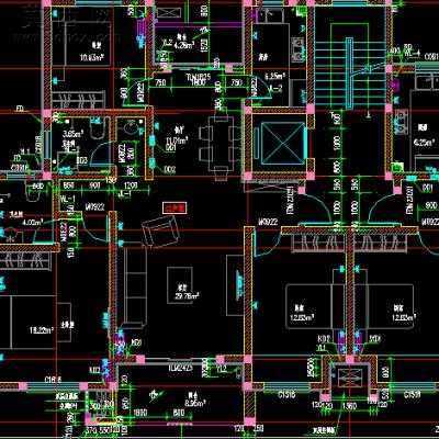 某多层砖混结构住宅楼建筑施工图-6层2800平22户15张CAD图 CAD图纸