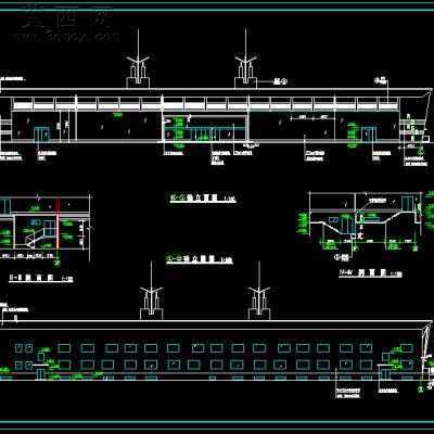 某汽车展厅建筑施工图-12000平2层8张CAD图 CAD图纸