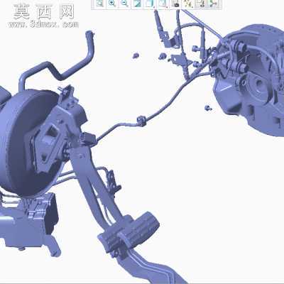 汽车刹车系统汽车制动系统 3D模型