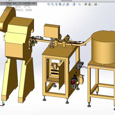 微电机RE260拉咀三撞机冲孔翻孔冲压 3D模型
