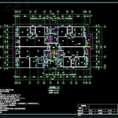 某多层住宅拆迁安置房建筑施工图-6+1层2400平21张CAD图 CAD图纸