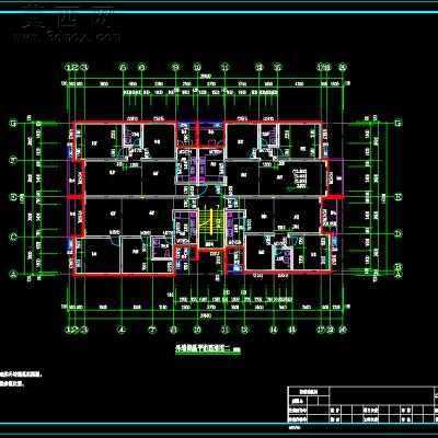 某多层住宅拆迁安置房建筑施工图-6+1层2400平21张CAD图 CAD图纸