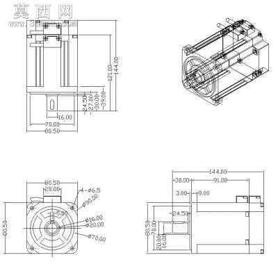 500W马达(CS80-05C5AE 550W) 3D模型