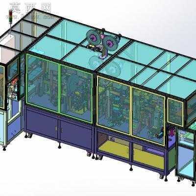 手机FFC软排线自动热压裁剪剥皮上锡全自动生产线 3D模型