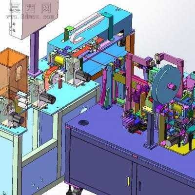 手机FFC软排线自动热压裁剪剥皮上锡全自动生产线 3D模型