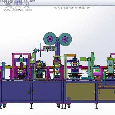 手机FFC软排线自动热压裁剪剥皮上锡全自动生产线 3D模型