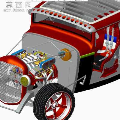 福特EcoBoost Hot Rod经典老爷车 3D模型