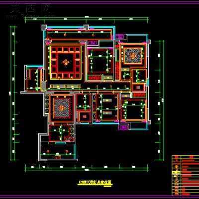 三室两厅一厨一卫三阳台装饰施工图-约140平47张CAD图 CAD图纸