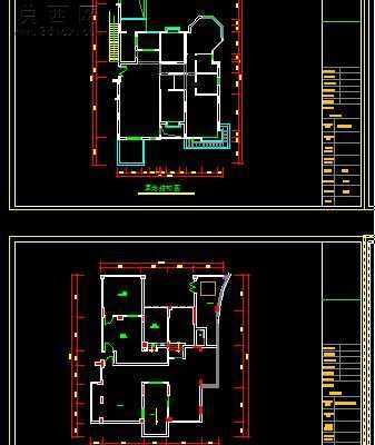 某跃层样板房田园风格装饰施工图-约400平88张CAD图2张效果图 CAD图纸