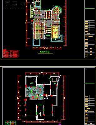 某跃层样板房田园风格装饰施工图-约400平88张CAD图2张效果图 CAD图纸