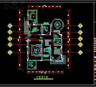 某跃层样板房田园风格装饰施工图-约400平88张CAD图2张效果图 CAD图纸
