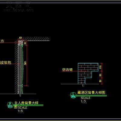 某跃层样板房田园风格装饰施工图-约400平88张CAD图2张效果图 CAD图纸