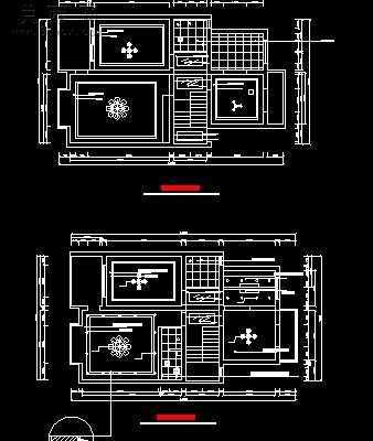 某复式住宅装饰施工图-210平27张CAD图4张效果图 CAD图纸