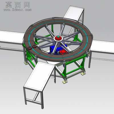 电机定子装配转盘 3D模型