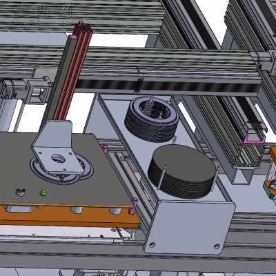 灶具三轴机械手流水线自动涂胶工作站 3D模型