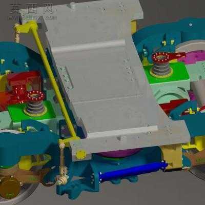 高速动车组动力转向架全参数化.毕业设计 3D模型