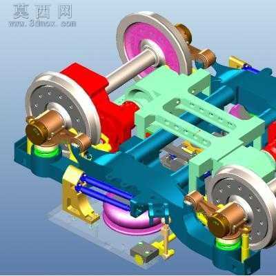 高速动车组动力转向架全参数化.毕业设计 3D模型