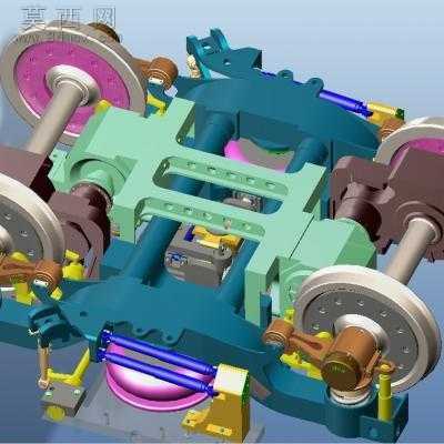 高速动车组动力转向架全参数化.毕业设计 3D模型