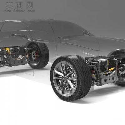 Tesla特斯拉电动汽车电力驱动系统(含悬挂结构) 3D模型