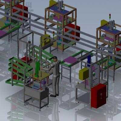 非标自动化装配线及检测一体设备 3D模型