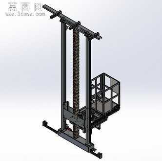 涂装线三维升降台车丝杠升降装置 3D模型