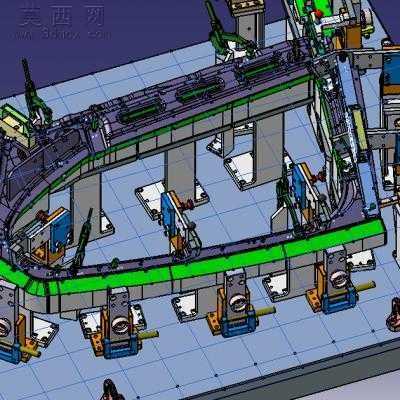 汽车左右后窗总成检具设计 3D模型