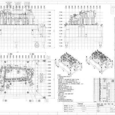 汽车左右后窗总成检具设计 3D模型