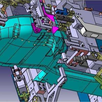 汽车后轮罩夹具设计 3D模型