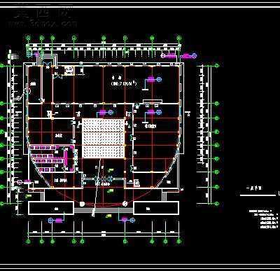 33.6米X30.74米四层某学校图书馆建筑设计方案全套图纸-2600平12张CAD图 CAD图纸