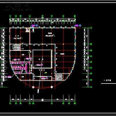33.6米X30.74米四层某学校图书馆建筑设计方案全套图纸-2600平12张CAD图 CAD图纸