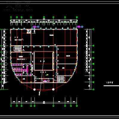 33.6米X30.74米四层某学校图书馆建筑设计方案全套图纸-2600平12张CAD图 CAD图纸