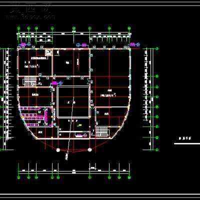 33.6米X30.74米四层某学校图书馆建筑设计方案全套图纸-2600平12张CAD图 CAD图纸