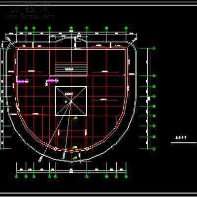33.6米X30.74米四层某学校图书馆建筑设计方案全套图纸-2600平12张CAD图 CAD图纸