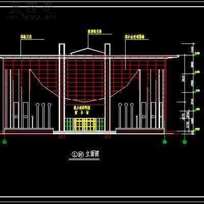 33.6米X30.74米四层某学校图书馆建筑设计方案全套图纸-2600平12张CAD图 CAD图纸