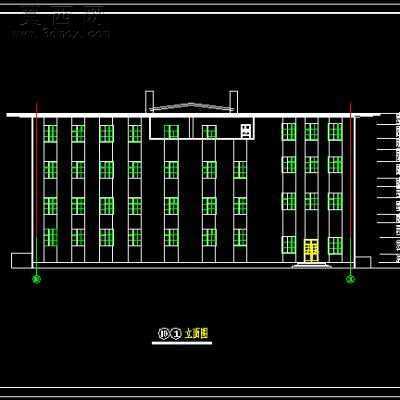 33.6米X30.74米四层某学校图书馆建筑设计方案全套图纸-2600平12张CAD图 CAD图纸