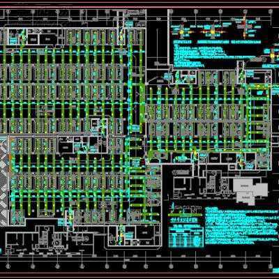 某人防工程给排水施工图-4800平8张CAD图 CAD图纸