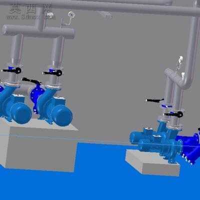 冷水机制冷系统充氨设备 3D模型