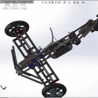 可倾斜转向式三轮车 3D模型