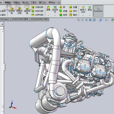 Rotax914发动机航空发动机 3D模型