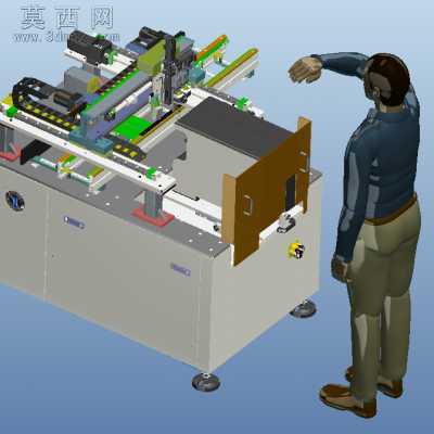 SMT在线式自动贴二维码机手机PCB板贴条码设备 3D模型