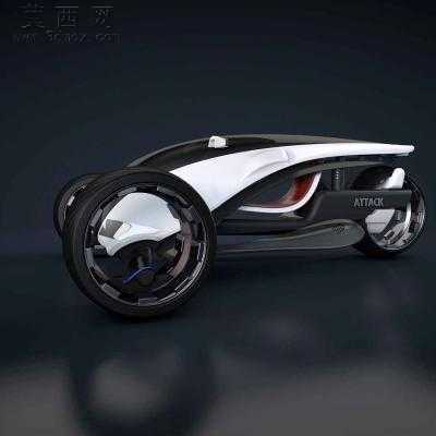 概念无轮毂三轮车 3D模型