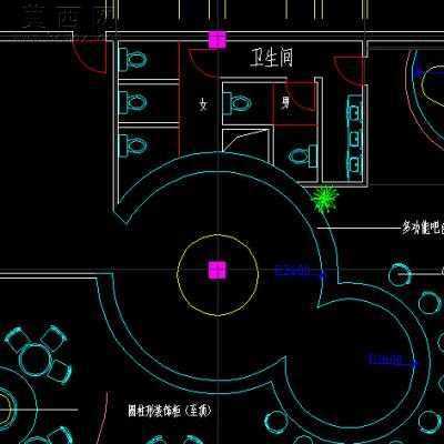 某咖啡厅设计方案作业全套-480平CAD图纸5张 CAD图纸