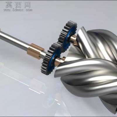 螺杆式压缩机设计图纸 3D模型,