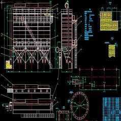 HXS-X-6玻纤袋式除尘器全套图纸 CAD图纸
