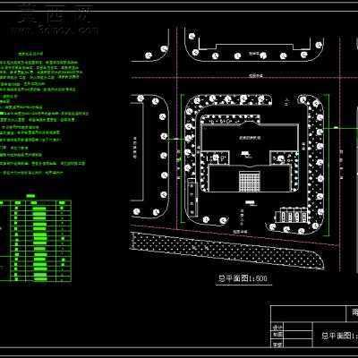 南方某高校图书馆建筑设计作业-4层5600平7张CAD图 CAD图纸