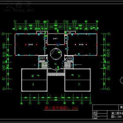 南方某高校图书馆建筑设计作业-4层5600平7张CAD图 CAD图纸